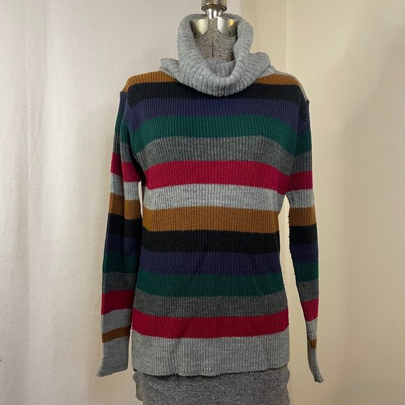 Vintage Montage cowl neck striped sweater - Picture 1 of 8